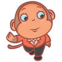 Greeting everyone little monkey gesture png