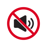 No Sound Icon, No Noise, Mute Button, Keep Your Volume Lower, Silence Icon, Speaker Icon, Megaphone Symbol, Turn Off Button With Red Cross Musical Design Elements png