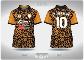 EPS jersey sports shirt vector.yellow cheetah leopard pattern design, illustration, textile background for sports poloshirt, football jersey poloshirt vector