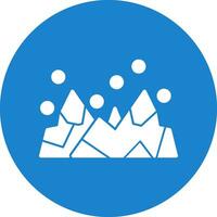 cubierto de nieve montaña vector icono diseño