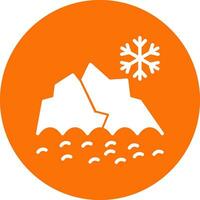 Snowy mountain peak Vector Icon Design