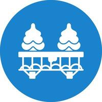 Snow-covered bridge Vector Icon Design