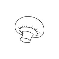 Hand drawn Kids drawing Cartoon Vector illustration mushroom icon Isolated on White Background