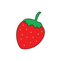 Kids drawing Cartoon Vector illustration straberry fruit icon Isolated on White Background