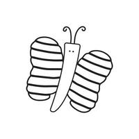 mano dibujado niños dibujo dibujos animados vector ilustración mariposa patata papas fritas aislado en blanco antecedentes