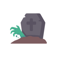 Ghost graves. Stones carved names of dead people on rocks with crosses in spooky cemetery. png