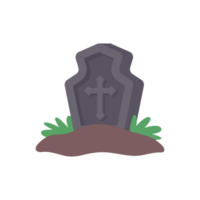 Ghost graves. Stones carved names of dead people on rocks with crosses in spooky cemetery. png