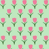 Tulips. Fabric pattern. Book wrapping paper gift seamless fabric pattern. vector