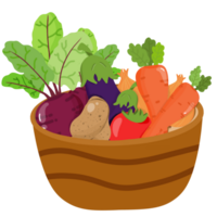 basket of fresh vegetables png