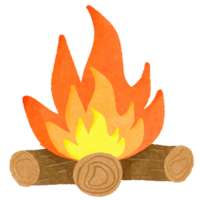 icoon vertegenwoordigen een kampvuur met brandhout png