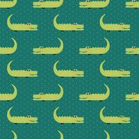 Funny pattern with smiling crocodile vector