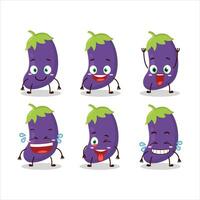 Cartoon character of eggplant with smile expression vector