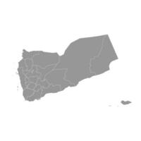 Yemen grey map with administrative divisions. Vector illustration.