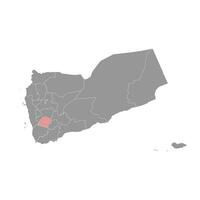 Ibb governorate, administrative division of the country of Yemen. Vector illustration.
