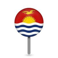 Map pointer with country Kiribati. Kiribati flag. Vector illustration.