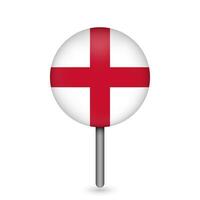 Map pointer with England. England flag. Vector illustration.