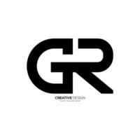 Letter Gr or Rg initial with creative line shape unique abstract monogram logo. G logo. R logo vector