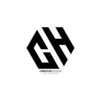 letra ch con moderno hexagonal forma resumen monograma único logo vector
