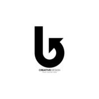 Letter B with arrow growth business sign creative lowercase abstract logo vector