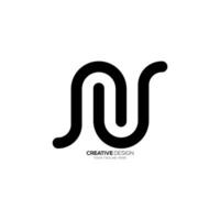 Creative unique shape letter N line art negative space modern monogram logo vector