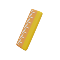 3D Ruler icon Simple office supplies. Rule measure length scale. png