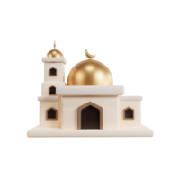 3d mesquita Projeto isolado com 1 cor fundo adequado para Ramadã kareem modelo png