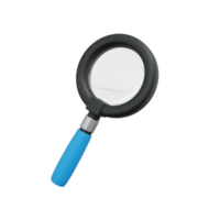 3D icon magnifying glass illustration isolated png