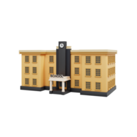 School building isolated background. 3D illustration png