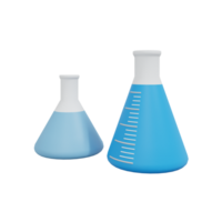 Laboratory glassware 3d icon render illustration png