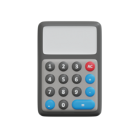 calcolatrice finanziario icona concetto. i soldi gestione, finanziario pianificazione, calcolatore finanziario rischio, calcolatrice con monete pila e grafico. 3d rendere illustrazione png