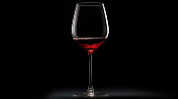 A glass of red wine on a tall leg against a black backdrop. silhouette concept photo