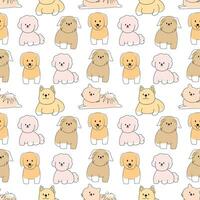 Cute dogs cartoon seamless pattern background for wrapping, book, wallpaper vector