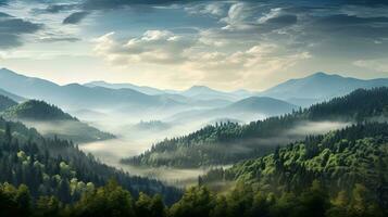 vosgos montañas en oriental Francia cubierto en hermosa bosques silueta concepto foto