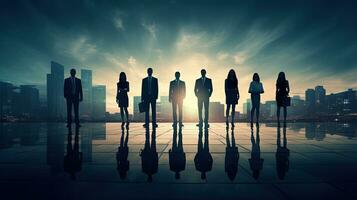 business people in silhouette photo