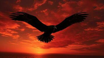 galápagos cielo sostiene un fragata pájaro en vuelo. silueta concepto foto
