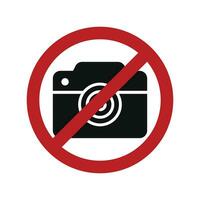 No fotografía firmar, hacer no capturar foto, rojo señal para fotógrafo, restringido área, No cámara icono, No vídeo grabación, vector ilustración