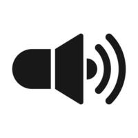 Sound Speaker Vector Icon, Megaphone Announcement Vector Icon, Louder Sound Symbol, MP3 Button, Musical Design Elements, Stereo Button, Audio Symbol, Speaker Pictogram, Silhouette On White Background