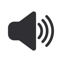 Sound Speaker Vector Icon, Megaphone Announcement Vector Icon, Louder Sound Symbol, MP3 Button, Musical Design Elements, Stereo Button, Audio Symbol, Speaker Pictogram, Silhouette On White Background