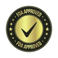 FDA Or Food and Drug Administration Approved Seal, Badge, Emblem, Label, Packaging Design Elements, The United States Food And Drug Administration Certified Badge Design, CBD Label Design Elements vector