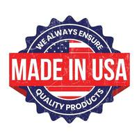 Made In USA Stamp, Made In The USA Label, Premium Quality Badge, Original Product By United States Of America, National Flag Vector, With Grunge Texture Vector Illustration