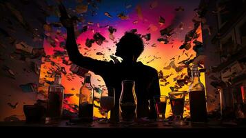 Excessive alcohol consumption depicted by man s silhouette photo