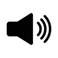 Sound Speaker Vector Icon, Megaphone Announcement Vector Icon, Louder Sound Symbol, MP3 Button, Musical Design Elements, Stereo Button, Audio Symbol, Speaker Pictogram, Silhouette On White Background