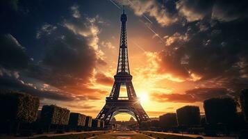 Eiffel Tower. silhouette concept photo