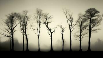 Silhouettes of tall trees photo