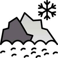 Snowy mountain peak Vector Icon Design