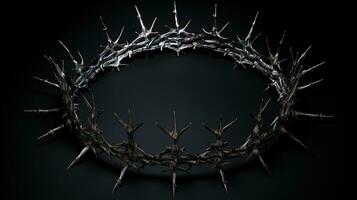 White background top view of crown of thorns. silhouette concept photo