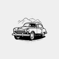 retro car, sketch for your design vector