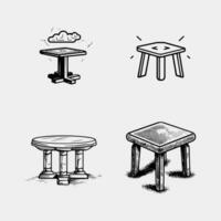 vector illustration of table and table icon. collection of table and furniture stock symbol for web.