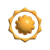 3d rendered flower reward badge icon photo