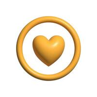 3d rendered love heart reward badge icon photo